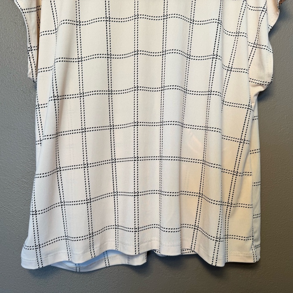 Liz Claiborne Pink & Black Faux Wrap Style Short Sleeve Silky Blouse Size XXL - Picture 8 of 14